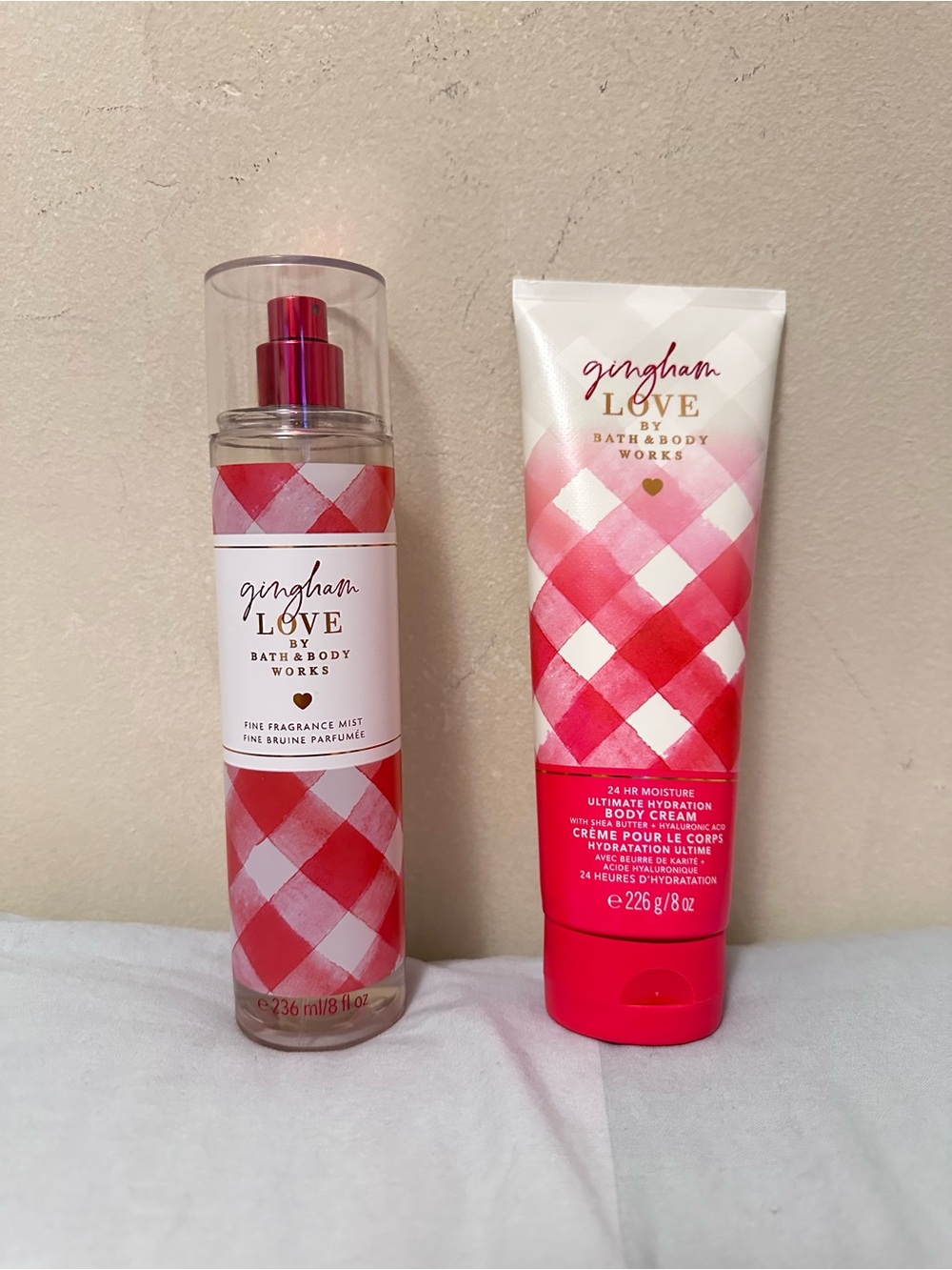 Bath & Body Works Gingham Love Mist & Body Cream Set – New